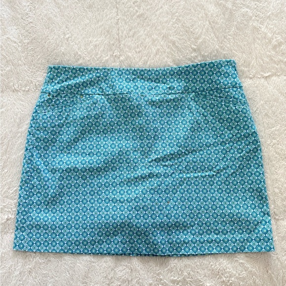 Attyre Teal Geometric Pencil Skort - Picture 1 of 4